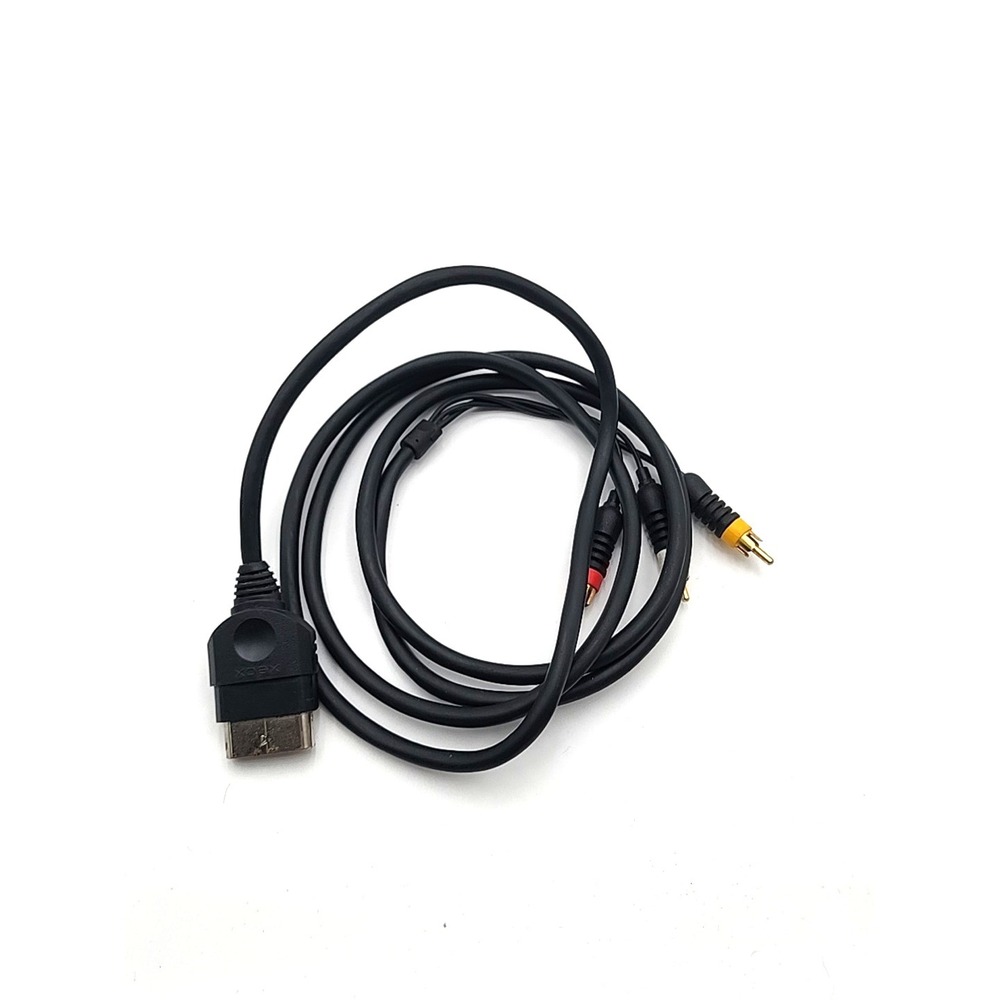 Original Xbox OEM Authentic RCA AV Audio Video Black Cable Cord 6 Foot Tested
